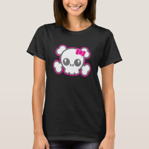 Kawaii Pink Ribbon Skull Cloding T-shirt