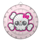 Kawaii Pink Ribbon Skull Dart Board Dartbord (Voorkant)
