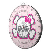 Kawaii Pink Ribbon Skull Dart Board Dartbord (Voorkant Rechts)