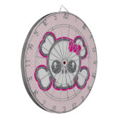 Kawaii Pink Ribbon Skull Dart Board Dartbord (Voorkant Links)