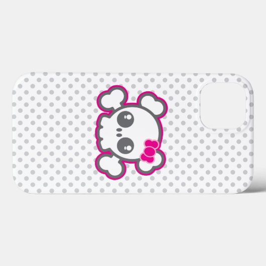 Kawaii Pink Ribbon Skull iPad Case (Achterkant (horizontaal))