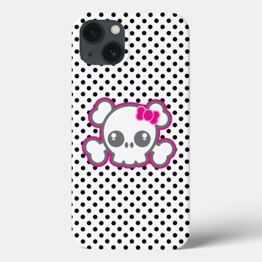 Kawaii Pink Ribbon Skull iPad Case (Achterkant)