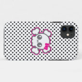 Kawaii Pink Ribbon Skull iPhone Case (Achterkant (horizontaal))