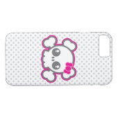Kawaii Pink Ribbon Skull iPhone Case (Achterkant (Horizontaal))