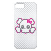 Kawaii Pink Ribbon Skull iPhone Case (Achterkant)