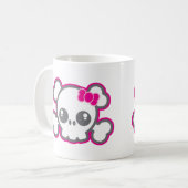 Kawaii Pink Ribbon Skull Mok (Voorkant links)