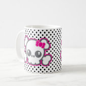 Kawaii Pink Ribbon Skull Mok (Voorkant links)