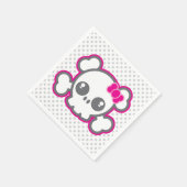 Kawaii Pink Ribbon Skull Napkins Servetten (Hoek)