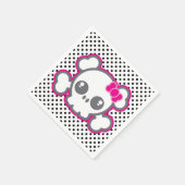 Kawaii Pink Ribbon Skull Napkins Servetten (Hoek)