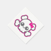 Kawaii Pink Ribbon Skull Napkins Servetten (Hoek)