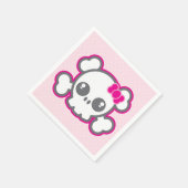 Kawaii Pink Ribbon Skull Napkins Servetten (Hoek)
