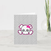 Kawaii Pink Ribbon Skull Note Card Kaart (Voorkant)