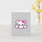 Kawaii Pink Ribbon Skull Note Card Kaart (Gele Bloem)
