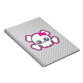 Kawaii Pink Ribbon Skull Notitieboek (Rechterzijde)