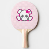 Kawaii Pink Ribbon Skull Ping Pong Paddle Tafeltennisbatje (Voorkant)