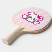 Kawaii Pink Ribbon Skull Ping Pong Paddle Tafeltennisbatje (Voorkant Gekanteld)