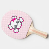 Kawaii Pink Ribbon Skull Ping Pong Paddle Tafeltennisbatje (Zijkant)