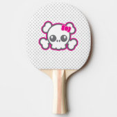 Kawaii Pink Ribbon Skull Ping Pong Paddle Tafeltennisbatje (Voorkant)