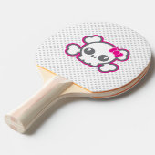 Kawaii Pink Ribbon Skull Ping Pong Paddle Tafeltennisbatje (Voorkant Gekanteld)