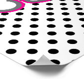 Kawaii Pink Ribbon Skull Poster Afdrukken (Hoek)