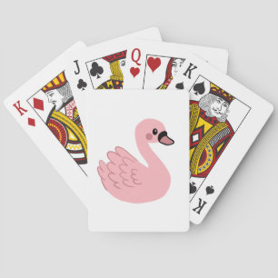 Kawaii Pink Swan – Schattigee Cartoon Dierendesign Pokerkaarten