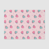 Kawaii Pink Valentijnsdag Heart Doodle Pattern Tissuepapier (Voorkant)