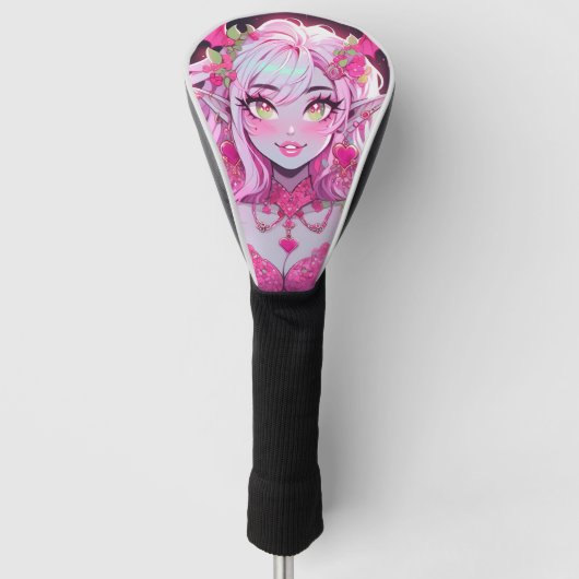 Kawaii Pinkcore Fantasy Demon Anime Girl Golfheadcover (Voorkant)