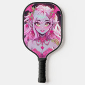 Kawaii Pinkcore Fantasy Demon Anime Girl Pickleball Paddle (Achterkant)