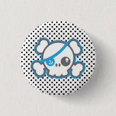 Kawaii Pirate Skull Button (Voorkant)