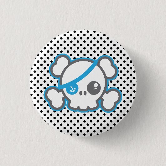 Kawaii Pirate Skull Button (Voorkant)