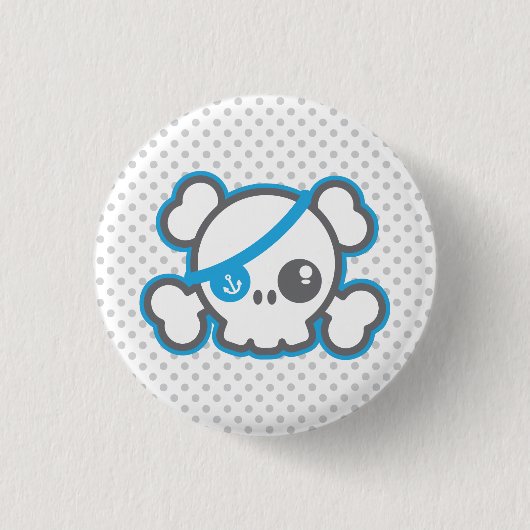 Kawaii Pirate Skull Button (Voorkant)