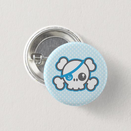 Kawaii Pirate Skull Button (Voorkant /achterkant)