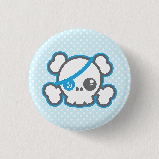 Kawaii Pirate Skull Button (Voorkant)