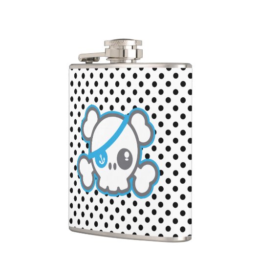 Kawaii Pirate Skull Flask Heupfles (Links)