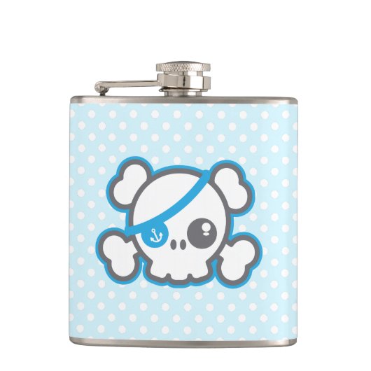 Kawaii Pirate Skull Flask Heupfles (Voorkant)