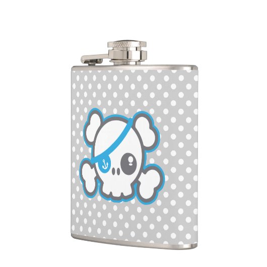 Kawaii Pirate Skull Flask Heupfles (Links)