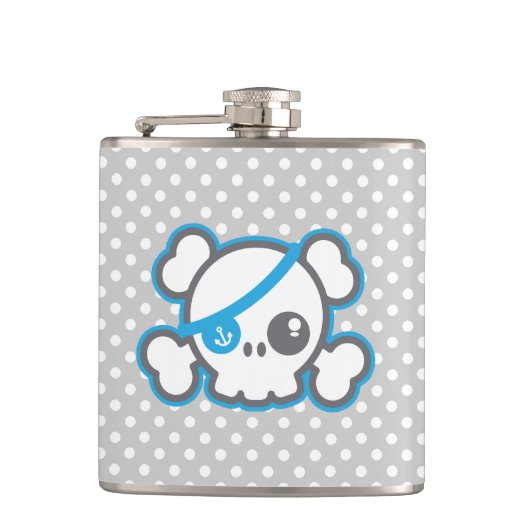 Kawaii Pirate Skull Flask Heupfles (Voorkant)