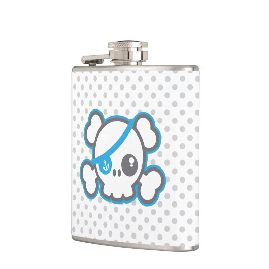 Kawaii Pirate Skull Flask Heupfles (Links)