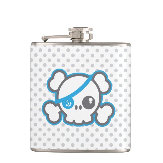 Kawaii Pirate Skull Flask Heupfles (Voorkant)