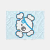 Kawaii Pirate Skull Fleece Blanket (Voorkant (Horizontaal))