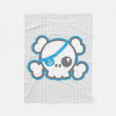 Kawaii Pirate Skull Fleece Blanket (Voorkant)