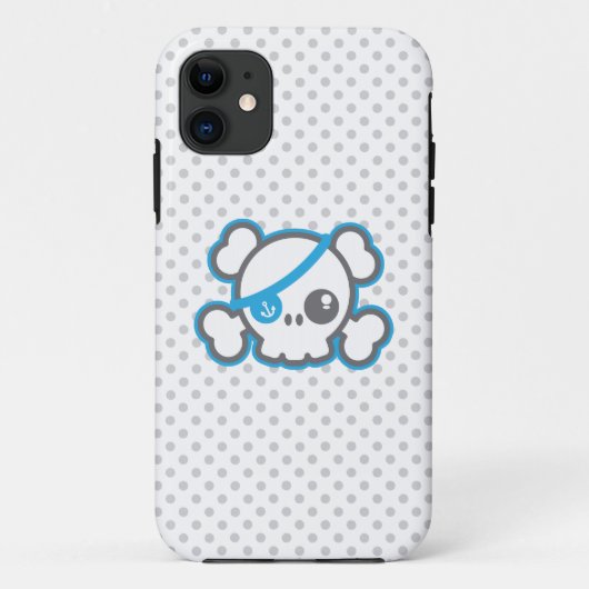 Kawaii Pirate Skull iPhone Case (Achterkant)