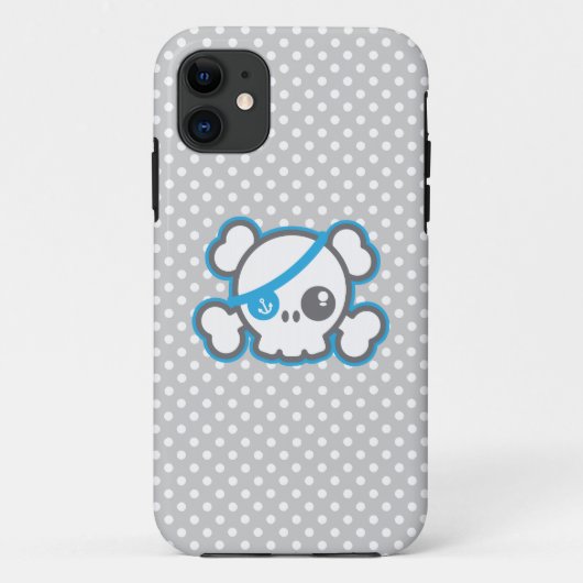 Kawaii Pirate Skull iPhone Case (Achterkant)