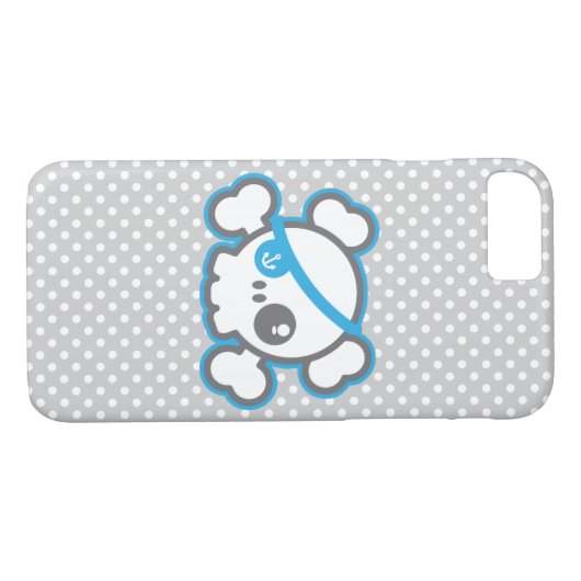 Kawaii Pirate Skull iPhone Case (Achterkant (Horizontaal))