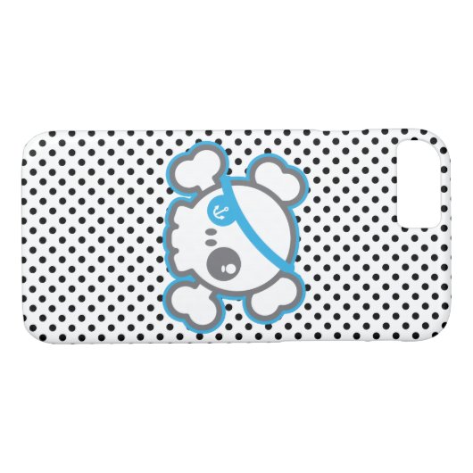 Kawaii Pirate Skull iPhone Case (Achterkant (Horizontaal))