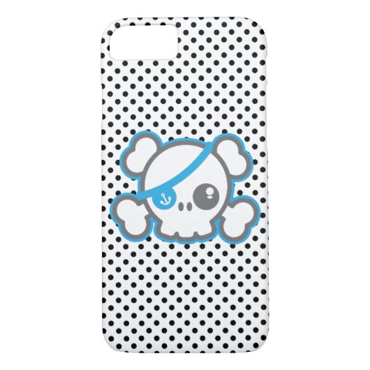 Kawaii Pirate Skull iPhone Case (Achterkant)