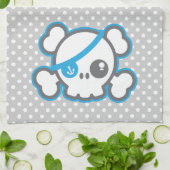Kawaii Pirate Skull Kitchen Towel Theedoek (Gevouwen)