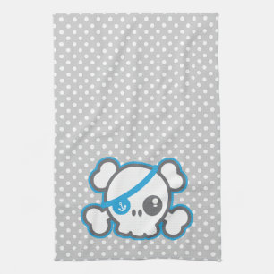 Kawaii Pirate Skull Kitchen Towel Theedoek