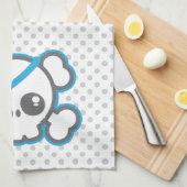 Kawaii Pirate Skull Kitchen Towel Theedoek (Quarter Fold)