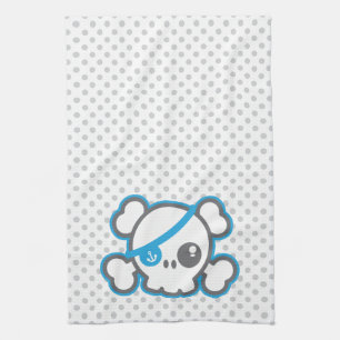 Kawaii Pirate Skull Kitchen Towel Theedoek